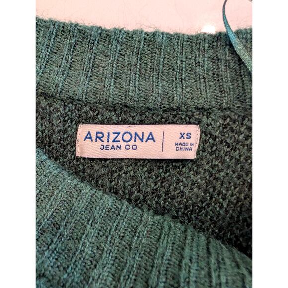 Arizona Jean Co Green Black Buffalo Check Sweater Pullover Size XS‎ Cozy Soft - Picture 3 of 6